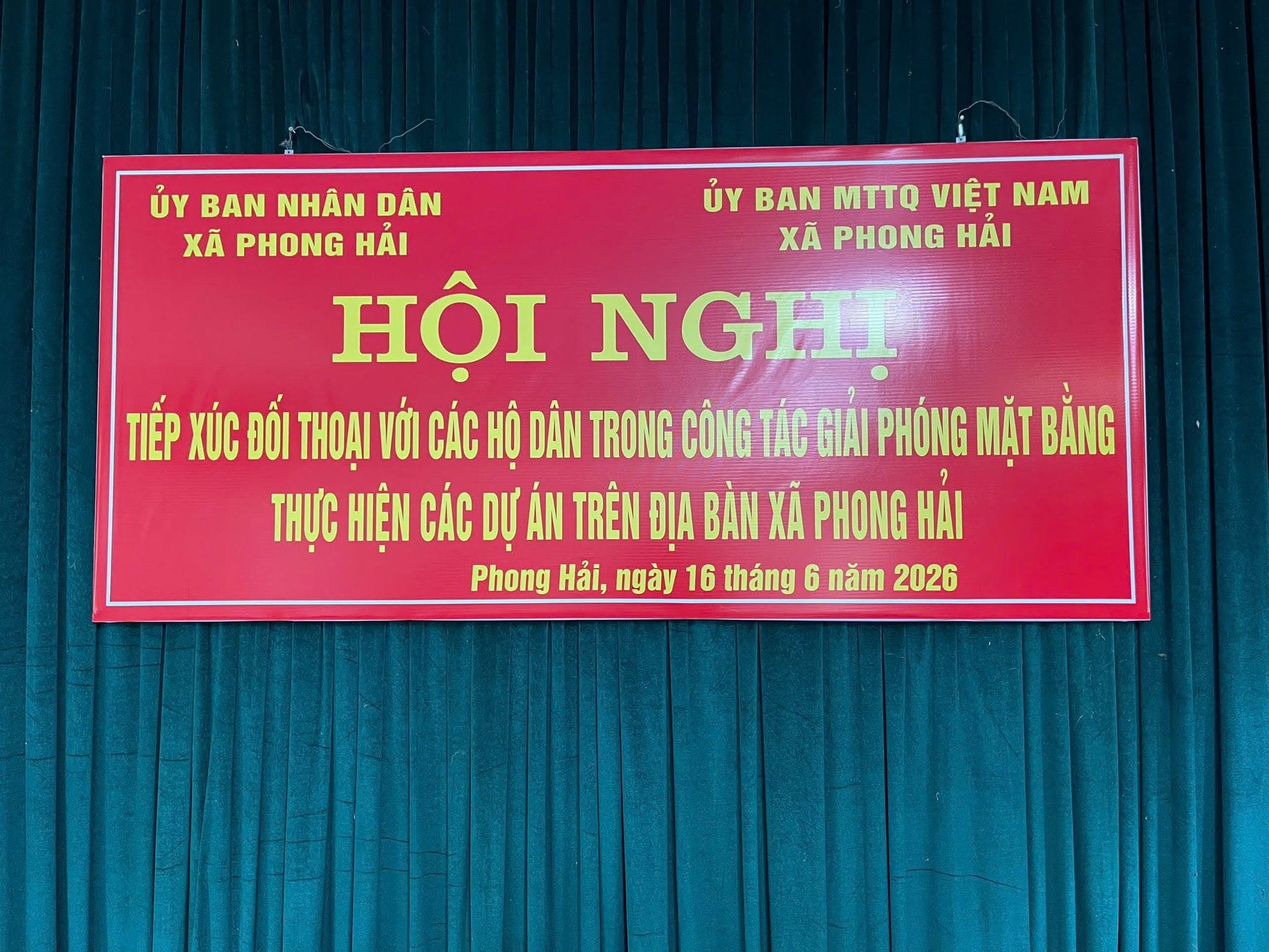 📢 ỦY BAN MTTQ VIỆT NAM XÃ PHONG HẢI PHỐI HỢP TỔ CHỨC HỘI NGHỊ TIẾP XÚC, ĐỐI THOẠI VỚI NHÂN DÂN VỀ CÔNG TÁC GIẢI PHÓNG MẶT BẰNG