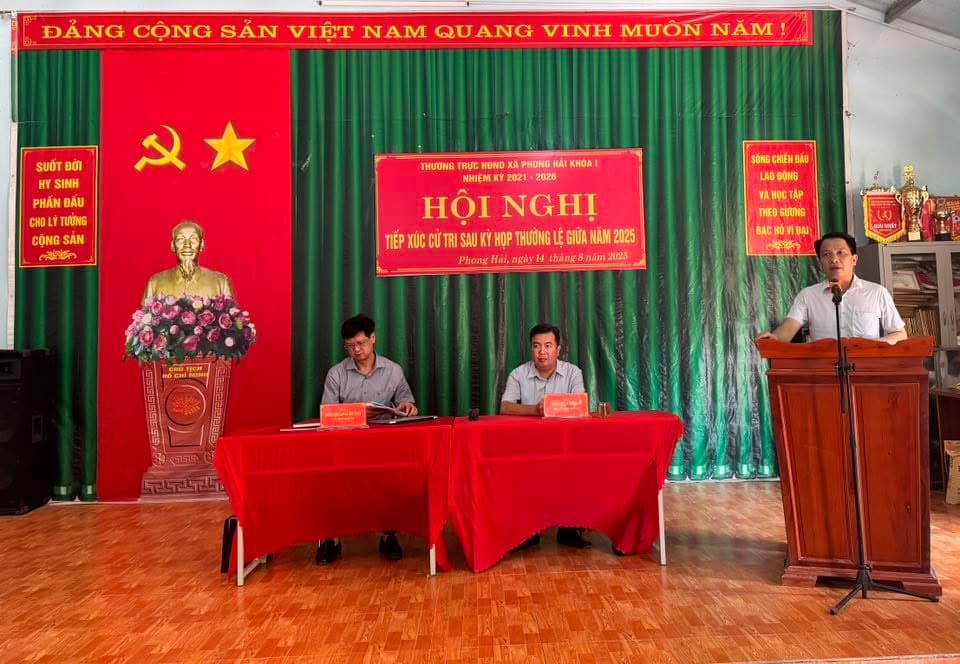 MTTQ XÃ PHONG HẢI PHỐI HỢP TỔ CHỨC TIẾP XÚC CỬ TRI SAU KỲ HỌP THƯỜNG LỆ GIỮA NĂM 2025